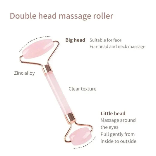 Facial Roller & Gua Sha Set – Resin Massage Tools for Skin Tightening & Glow