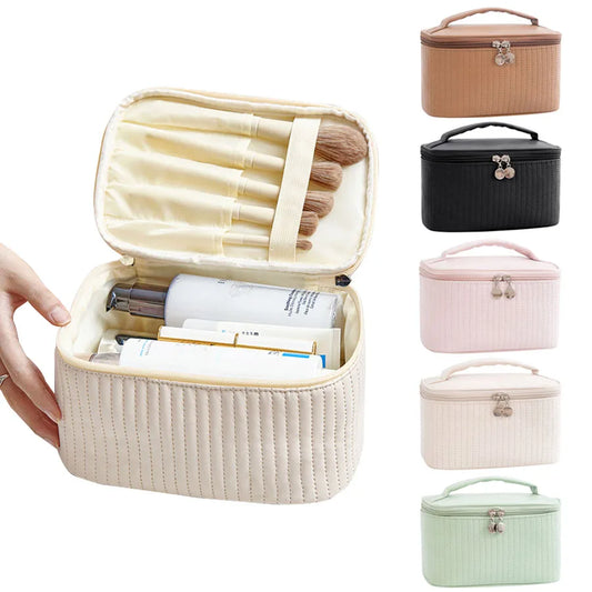 Fashionable PU Leather Makeup Case, Toiletry and Cosmetic Bag for Travel