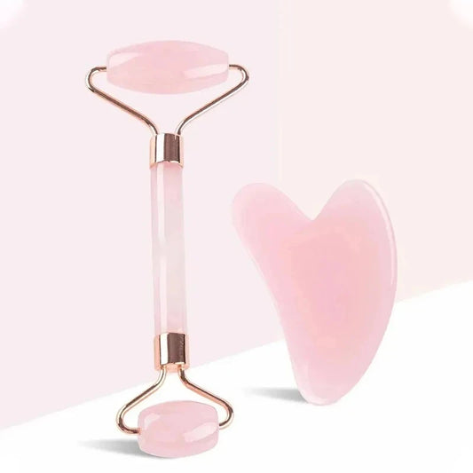Facial Roller & Gua Sha Set – Resin Massage Tools for Skin Tightening & Glow